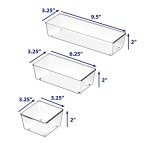 Clear Plastic Desk Drawer Organizers - Set of 6