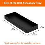 Black Plastic Desk Organizer - Half Accessory Tray