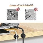6 Pack Black Cord Organizer Clips - Desk & Car
