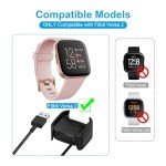 Wall Charger for Fitbit Versa 2, Replacement USB Charging Cable Dock Compatible with Fitbit Versa 2 Health & Fitness Smartwatch, with Wall Charger Plug Adapter
