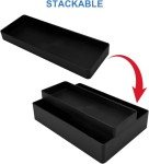 Black Plastic Desk Organizer - Half Accessory Tray