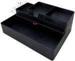 Black Plastic Desk Organizer - Half Accessory Tray