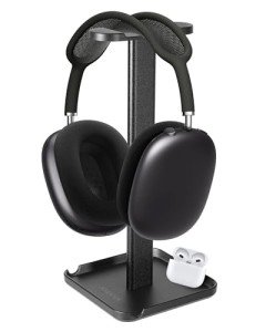 2-in-1 Headphone and Phone Stand - Black