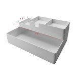 White Rectangular Plastic Desk Organizer Tray