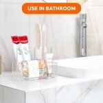 Clear Acrylic Desk Pen Holder with 3 Compartments