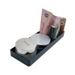 Black Plastic Desk Organizer - Half Accessory Tray