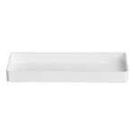 White Rectangular Plastic Desk Organizer Tray