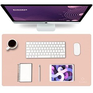Waterproof Leather Mouse Pad - Pink, 23.6"x13.8