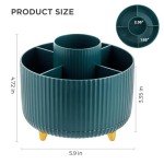 Cute 5-Slot Rotating Pencil Holder - Dark Green