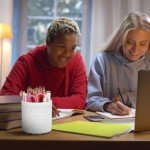 360° Rotating 5-Slot Pen Holder - White