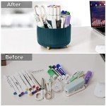 Cute 5-Slot Rotating Pencil Holder - Dark Green