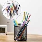 Black Wire Mesh Pen Cup by Amazon Basics