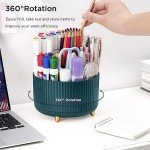 Cute 5-Slot Rotating Pencil Holder - Dark Green