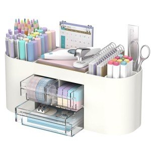 10-Compartment Desk Organizer with Pen Holder
