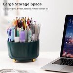 Cute 5-Slot Rotating Pencil Holder - Dark Green