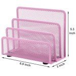 Pink Desk Mail Organizer with 3 Compartments