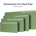 Olive Green Leather Desk Pad Protector Mat