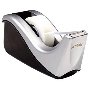 Silver Two-Tone Tape Dispenser by Scotch