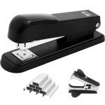M&G Desktop Stapler with 1000 Staples, Black