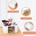 Plastic Desk Organizer with 2 Drawers - White