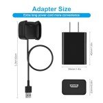 Wall Charger for Fitbit Versa 2, Replacement USB Charging Cable Dock Compatible with Fitbit Versa 2 Health & Fitness Smartwatch, with Wall Charger Plug Adapter