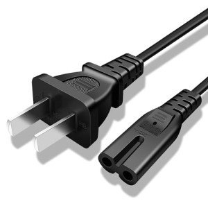 TV Power Cord 6.6ft Cable for TCL LG JVC Sony Samsung Toshiba Sharp, LED LCD Insignia Sharp Toshiba JVC Hisense Electronics UN65KS8000FXZA UN40J5200AFXZA 43UH6100 and Other 8-Type Interface Devices