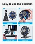 Gaiatop Small USB Desk Fan - Quiet & Powerful