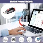 Compact USB Mini Desk Fan with Night Light