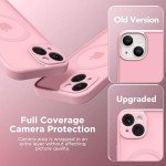 CAPRARO Magnetic for iPhone 14 Case, [Compatible with MagSafe] [Full Camera Protection] [14FT Drop Protection] Shockproof Protective Slim Translucent Matte Phone Case for iPhone 14, Peach Pink
