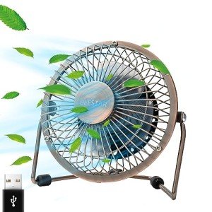 4-Inch USB Mini Desk Fan - Metal & Quiet
