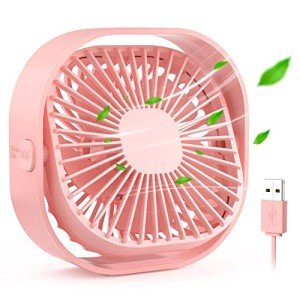 Compact USB Desk Fan - 3 Speed, Portable, Quiet