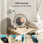 4-Inch USB Mini Desk Fan - Metal & Quiet