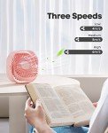 Compact USB Desk Fan - 3 Speed, Portable, Quiet