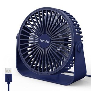Compact 5-Inch USB Desk Fan - Navy Blue