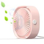 Quiet USB Desk Fan - Mini Portable Cooling (Pink)
