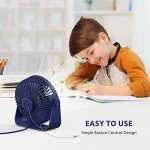 Compact 5-Inch USB Desk Fan - Navy Blue