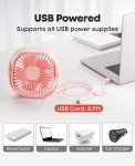 Compact USB Desk Fan - 3 Speed, Portable, Quiet
