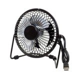 USB Metal Desktop Fan with Switch - Black