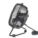 USB Metal Desktop Fan with Switch - Black