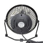 USB Metal Desktop Fan with Switch - Black