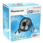 USB Metal Desktop Fan with Switch - Black