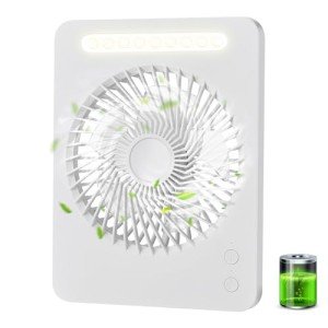 USB Desk Fan with LED Light - 3 Speeds