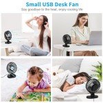 Mini USB Desk Fan – 3 Speed Portable Airflow