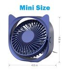 Portable USB Desk Fan - 4 Speed Mini Fan