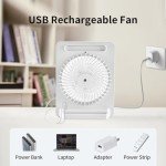 USB Desk Fan with LED Light - 3 Speeds