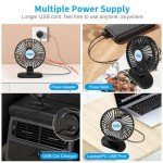 Mini USB Desk Fan – 3 Speed Portable Airflow