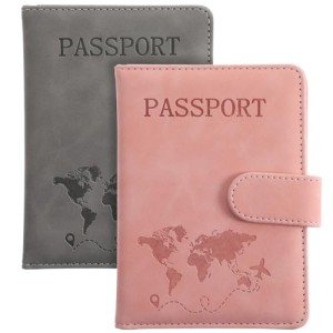 2 Pack RFID Blocking Passport Holders with Pen