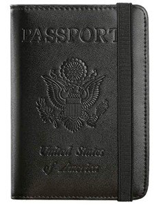 RFID Blocking Passport Holder Wallet - Black