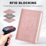 RFID Blocking Passport Holder Wallet in Rose Gold