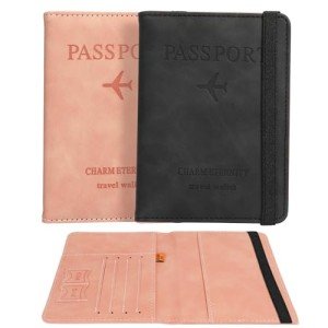 2 Pack RFID Passport Holders - Travel Essentials